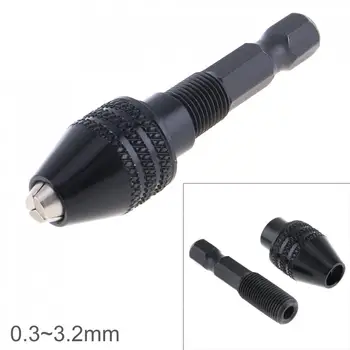 0.3-3.2 mm Puuritud Kolm Küünis Drill Chuck Mõju Juhi Adapter 1/4 Hex Varre Elektriline Trell / Kruvikeeraja / Veski