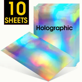 10 Lehed Holograafiline Kleebis Printable Vinüül Kleebis Paber A4 iseliimuvad DIY Etikett Trükkida Paberi Veekindel jaoks Tindiprinteri