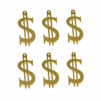 (10pcs/pack) Trendikas Peegel Kuld Dollari Sümbol Auk Akrüül Tarvikud DIY Kõrvarõngad ja Kaelakee Ehteid Teha Wholesales