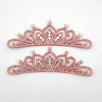 13*4CM Värvikas Armas Printsess Rhinestone Crown Applique Käsitöö Pulm Riided Decor Plaaster DIY Tarvikud
