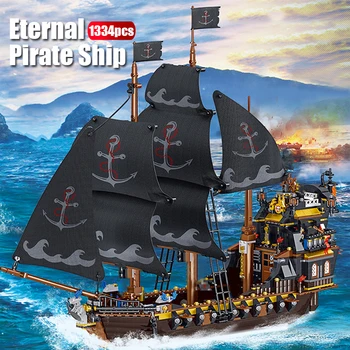 1334Pcs Assamblee Igavene Pirate Laeva Mudel Seab Hoone Plokid, Tellised, Mänguasjad, Laste Haridus DIY Mänguasjad Sünnipäeva Kingitused