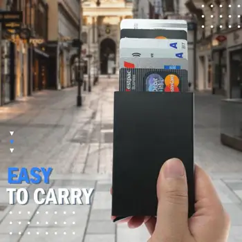 1tk Automaatne Krediitkaardi Omanik Meeste Slim Anti Kaitsta Reisi ID kaardi Valdaja Naiste RFID Rahakott Metallist Juhul Porte Carte Korraldaja