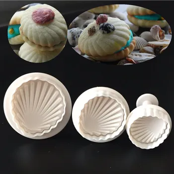 3tk/set Sea Shell Kuju Cookie Tööriistad 3D Silikoon Fondant Kook Hallituse Vahendid Bakeware Fondant Hallituse Küpsised Lõikur Kook tööriist