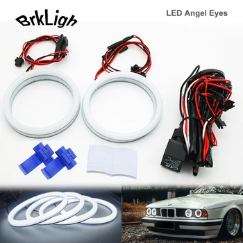 4tk LED Angel Eyes Halo Rõngad Kerge PÄEVATULED BMW E30 E32 E34 Dual Värv Valge Kollane Puuvillane päevasõidutuli Lambi Auto Tarvikud