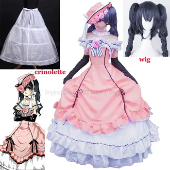 Anime Ciel Phantomhive Cosplay-Aegne Naiste Kleit Keskaja Pall Kleit Kostüümid Gooti Lolita Black Butler Cosplay Müts Parukas