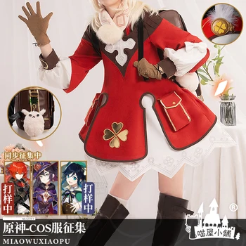 Anime Genshin Mõju Klee Lahing Ühtne Lolita Kleit Osapoole Riided Cosplay Kostüüm Täielik Komplekt Halloween Tasuta Kohaletoimetamine 2020 Uus