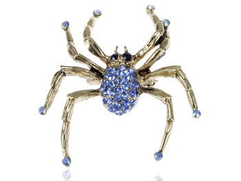Antiik Kuldne Toon Safiir Sinine, Värvilised Kivid Spider Bug Sõle Pin-Koodi