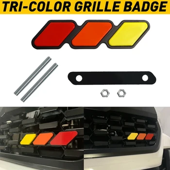 AU04 -1 Komplekt Grill Embleem Logo Tri-Color, Toyota - Tacoma 4 Runner Sequoia Rav4 Highlander, Kollane/Oranž/PUNANE