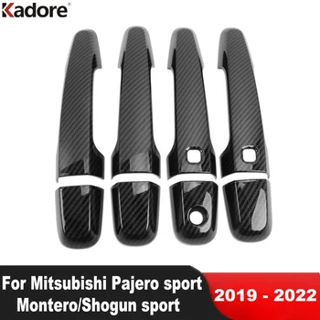 Auto Küljel Ukse Käepide Kate Sisekujundus Jaoks Mitsubishi Pajero sport/Montero sport/Shogun sport 2019 2020 2021 2022 Carbon Fiber Kleebis