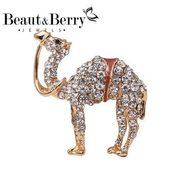 Beaut&Mari Rhinestone Camel Sõle Sõrmed Naiste Metallist Disain Ehted Talve Mantel Armas Loom Prossid Tarvikud