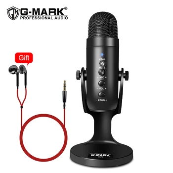 G-MARK USB Kondensaator Mikrofon Arvutisse Salvestada Mängu Stream Podcast reaalajas Jälgimine Kõrvaklappide