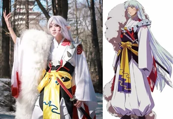 Jaapani Anime InuYasha Sesshoumaru Cosplay Kostüüm Kimono+Armor+Saba Täielik Komplekt Komplekt Karneval Halloweeni Kostüümides Naised/Mehed