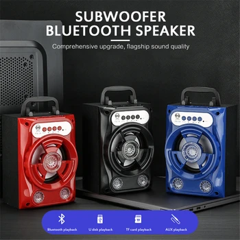 Kaasaskantav Bluetooth Kõlar koos Microfoon Värviline LED USB Laetav Pool Karaoke Masin Ondersteunt Tf Kaart FM-Raadio