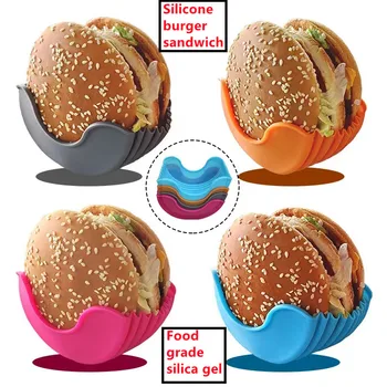 Kontakt-tasuta Burger Toidu Fikseeritud Clip Shell Sandwich Hamburger Silikoon Hammas Omaniku Majapidamises pestav Köök Mugav Osa