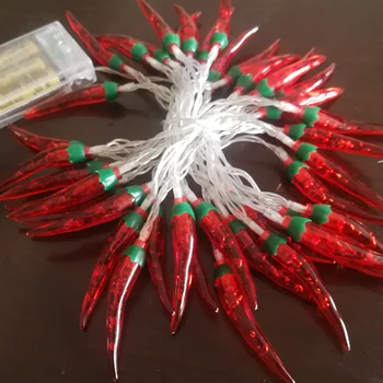 LED Punane Tšilli Valgus String Akuga Haldjas Tuled uusaasta Festoon Vanik Puhkemajad, Pulmapidu jõuluehe