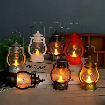 LED Retro Väljas Telkimine Petrooleumi Lamp Kaasaskantav Latern Õli Lamp Stiilis Vintage Photo Rekvisiidid Väljas Telkimine Tuled Õhtul kerge
