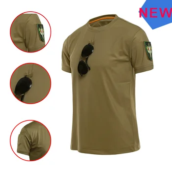 Meeste Lühikese Varrukaga T-Särgid Meeste Slim Fit Quick-Dry T-Särgid Ragbi Brändi venemaa USA Armee Taktikaliste Tee Särk Crop Top, Roheline