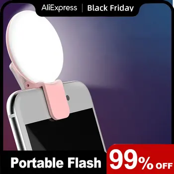Mini Q Selfie Ringi LED Flash Telefon Objektiivi Valguse USB Laetav Clip Mobiiltelefoni Täitke Lamp Naiste Selfie Tuled