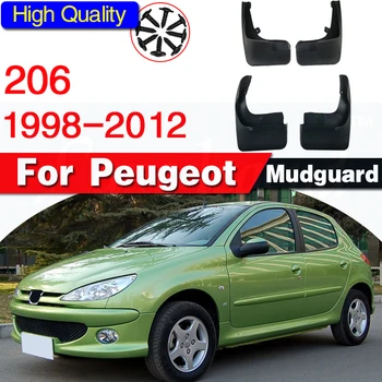 Mudflaps Jaoks Peugeot Naza 206 Bestari 1998 - 2012 Muda Klapid Splash Piirded, Porilauad Ees Taga 1999 2000 2001 2002 2011. Aasta 2010
