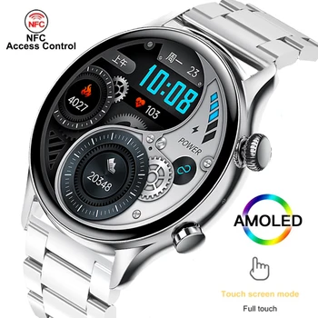 NFC Smartwatch Pixel HD Ekraan Bluetooth Kõne Sport Kellad Bluetooth Muusika Smart Watch Meeste AMOLED Kell Android, IOS