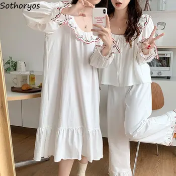 Pajama Komplekti Naiste Tikandid Retro Korea Stiilis Armas Kottis Sleepwear Õpilane Ins Populaarne Hot Müük Trendikas Harajuku Uued Homewear