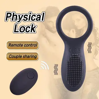 Peenise Lukk Rõngad Vibraator lükata Ejakulatsiooni Mänguasi Meestele Laadimine USB Silikoonist Rõngas Clit Stimulatsiooni Massager Sugu Mänguasjad Paar