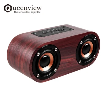 Queenview 10W Puidust Retro Juhtmevaba Bluetooth Kõlar Kaasaskantavad Kõlarid, Subwoofer Mic TF AUX caixa de som Soundbar Heli Kasti Q8