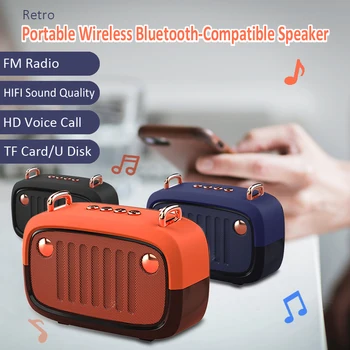 Retro Bluetooth-Ühilduva Kõlar Kaasaskantav Traadita BT5.0 Kõlar Siseruumides Väljas Võimsa Bassi Toetada TF Kaarti/U Disk/FM