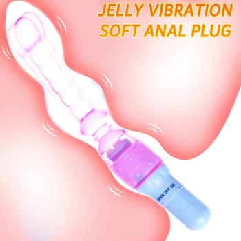 Silikoon Jelly Anal Plug Vibraator Helmed Kinni G-spot Massager Clit Dildos Sex Machine Vaginas Masturbadores Seksi Mänguasjade Jaoks Womans