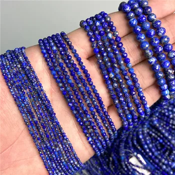 Sinine Lapis Lazuli Väikesed Helmed 2/3/4mm Lihvitud Looduslik kumer Kivi Helmed Lahti Väike DIY Beads Naiste Ehete Tegemine, Veesõiduki 15