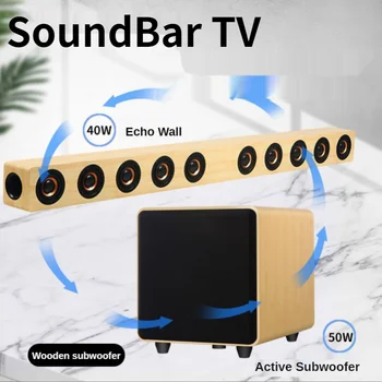 Soundbar TV 50W Bluetooth Kõlar High Power Subwoofer kodukino 3D Surround Stereo Süsteemi Optiline Koaksiaal AUX puldiga