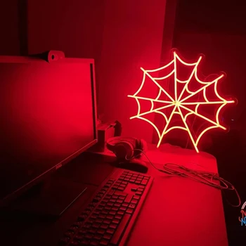 Spider Web Neoon Märke Käsitsi valmistatud Custom Pulm LED Valgus Emade Päev Kaasaegne Arte Pool Kodu Kohand Korteri Seina Kaunistamiseks