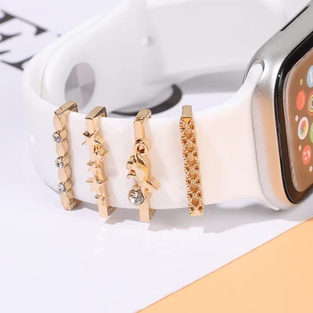 Teemant-Pöördsulguriga Metallist Võlusid Decor Ringi Apple Watch Band Ornament Sõle Smart Watch Rihm Tarvikud iwatch Käevõru
