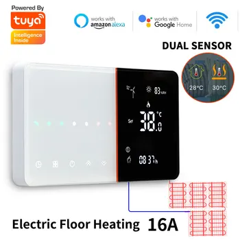 UUS Tuya WiFi Smart Termostaat,Elektri-Põranda - /Kütte -, Vee/Gaasi Boiler ilmajaamas Temperatuur pult Alexa