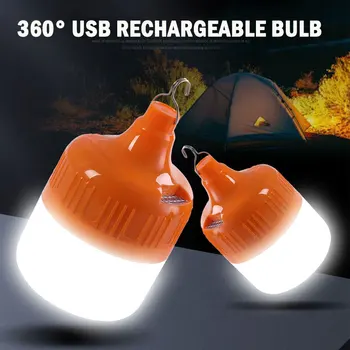 Väljas USB Laetav LED-lambipirnid Avarii Kerge Kaasaskantav Konks Telkimine 360° valgustuse Home Decor Öö Valguses Hot Müük