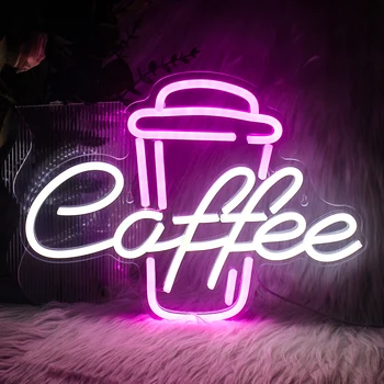 Wanxing Neon Light Coffee Cup Helendav LED Märk Pool Pulm Kauplus Sünnipäeva Kokkutulek Tuba Maja Seinamaaling Isiksuse Seina Kaunistamiseks