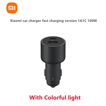 Xiaomi autolaadija kiire laadimine värv night Light Versioon 1A1C 100W 5V/3A Dual USB-QC Laadija Adapter iPhone, Samsung, Huawei