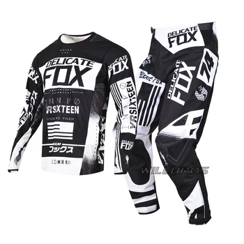 Õrn Fox Liidu Gear Set Motocross Racing Jersey Püksid 360 Lennu MX Combo Komplekt Moto Cross see Sobiks Must Komplektid Meestele